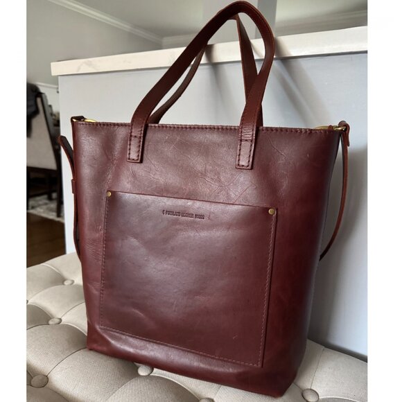 Portland Cognac Zippered Crossbody Tote - Picture 6 of 16